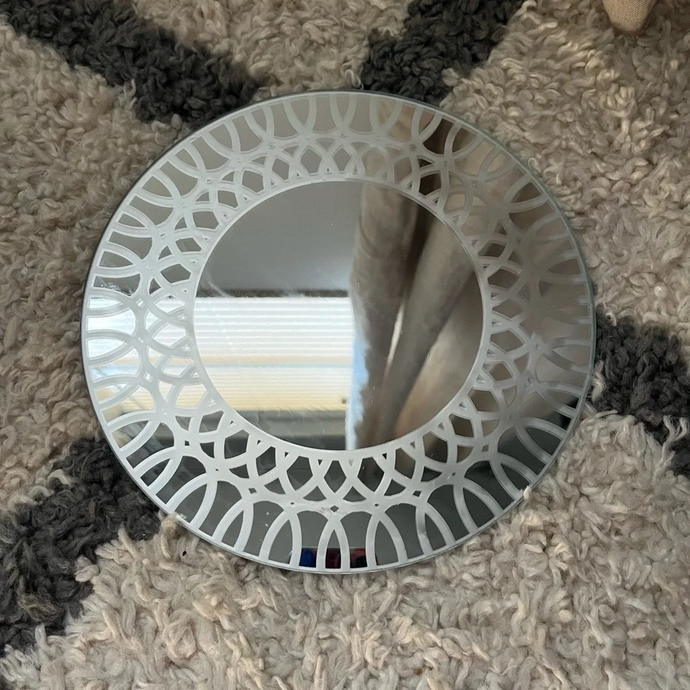 7 Piece Circle Square Etched Mirror Set
